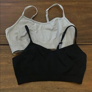 Athleta Black and Gray Sports Bra Set